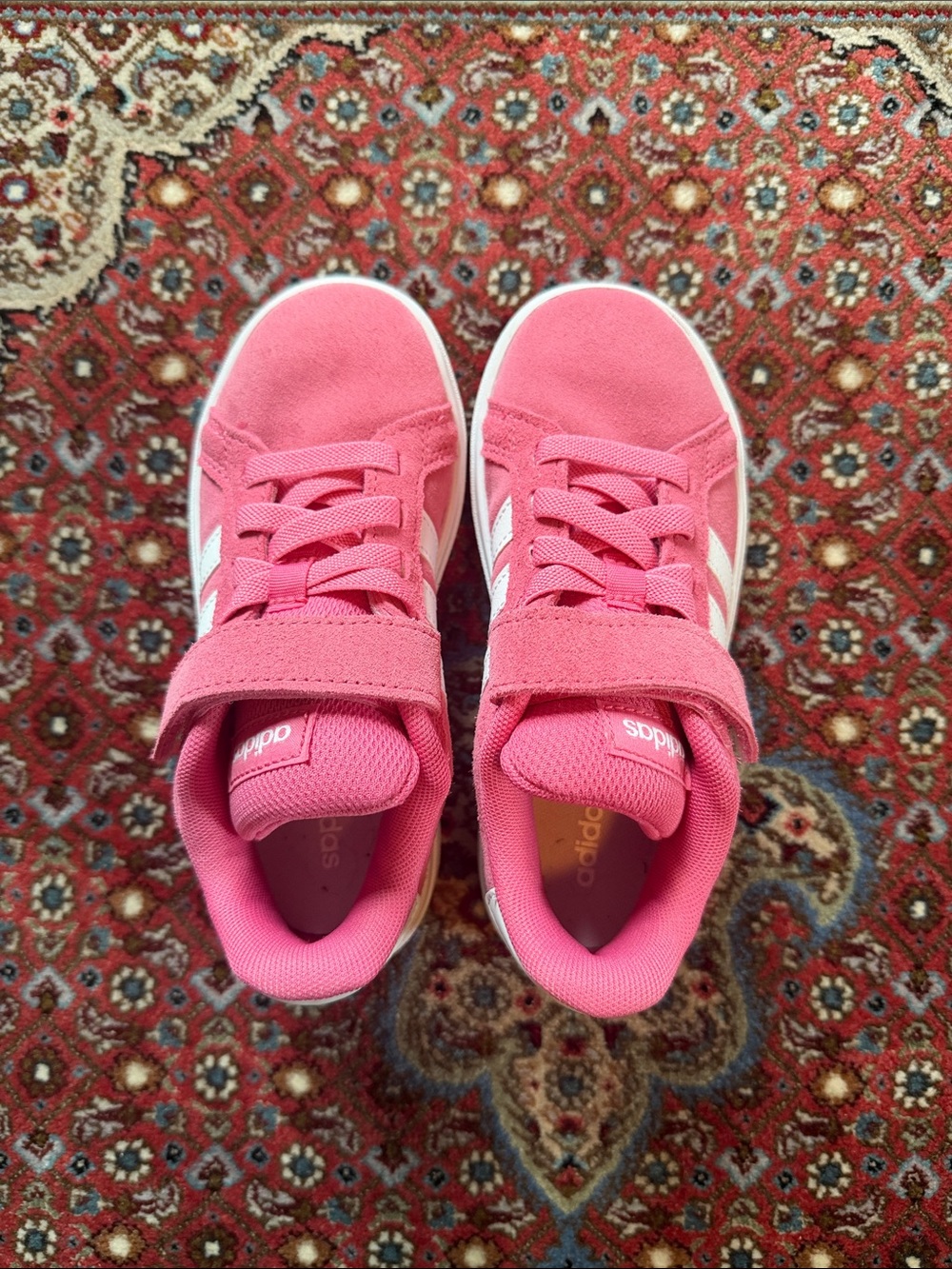 adidas Kids Pink Velcro & Lace Sneakers